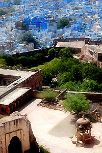 Blauwe huizen in Jodhpur.